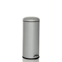 Grey Wastepaper CLEAN VIII with cylindrical shape and foot pedal by hjh OFFICE