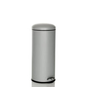Grey Wastepaper CLEAN VIII with cylindrical shape and foot pedal by hjh OFFICE