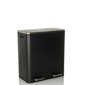 Black wastepaper CLEAN XI with two silver foot pedals and lid by hjh OFFICE