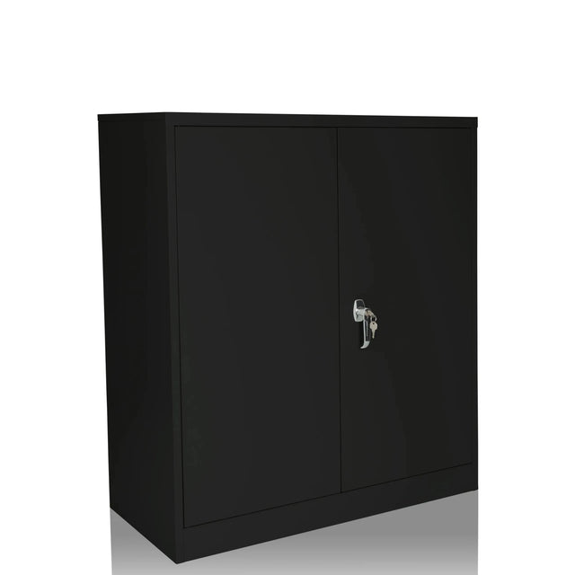 Black filing cabinet COLOR AS 105 with two doors and a lock by hjh OFFICE