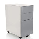 Mobile Drawer Unit COLOR I made of white metal with three grey drawers and castors by hjh OFFICE