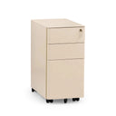 Beige Mobile Drawer Unit COLOR I made of metal with three drawers and castors by hjh OFFICE