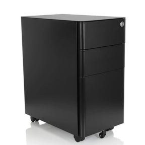 Black metal Mobile Drawer Unit COLOR I with three drawers and castors by hjh OFFICE