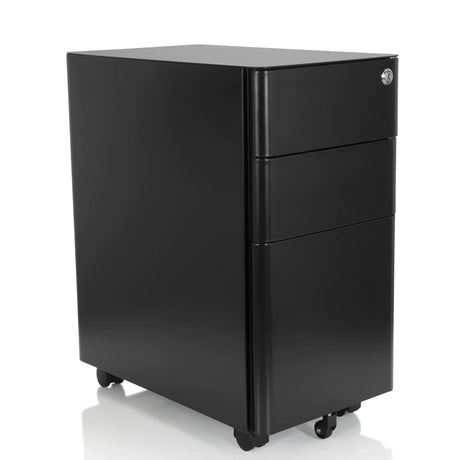 Black metal Mobile Drawer Unit COLOR I with three drawers and castors by hjh OFFICE