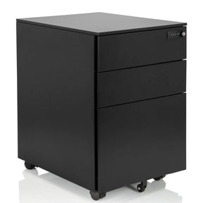 Black metal Mobile Drawer Unit COLOR OS I with three drawers and castors by hjh OFFICE
