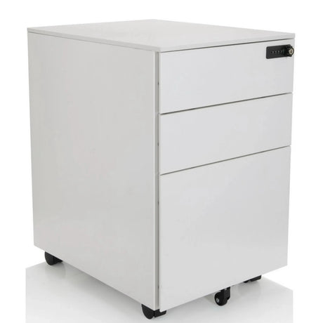 White metal Mobile Drawer Unit COLOR OS I with three drawers and castors by hjh OFFICE