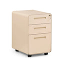 Beige Mobile Drawer Unit COLOR PLUS I made of metal with three drawers and castors by hjh OFFICE