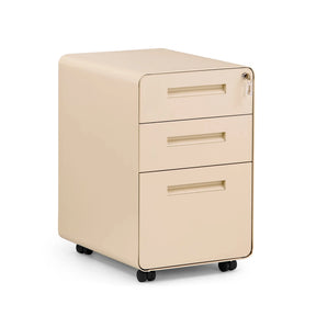 Beige Mobile Drawer Unit COLOR PLUS I made of metal with three drawers and castors by hjh OFFICE