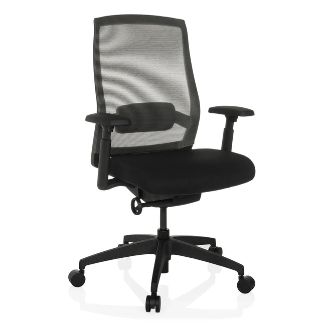 Black Professional Office Chair COLORE with mesh backrest and armrests by hjh OFFICE