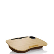 Brown bamboo Laptop Pad COMFILAP I with integrated cup holder and storage by hjh OFFICE