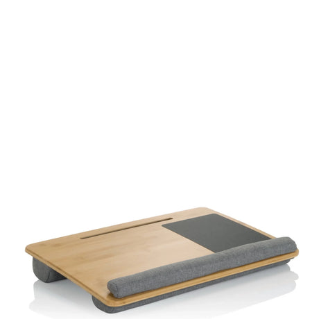 Laptop Pad COMFILAP made of light bamboo wood with grey wrist rest by hjh OFFICE