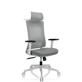 Grey Professional Office Chair COMFIO WMH with headrest, armrests and castor base by hjh OFFICE