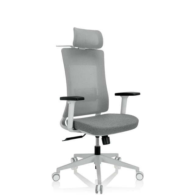 Grey Professional Office Chair COMFIO WMH with headrest, armrests and castor base by hjh OFFICE