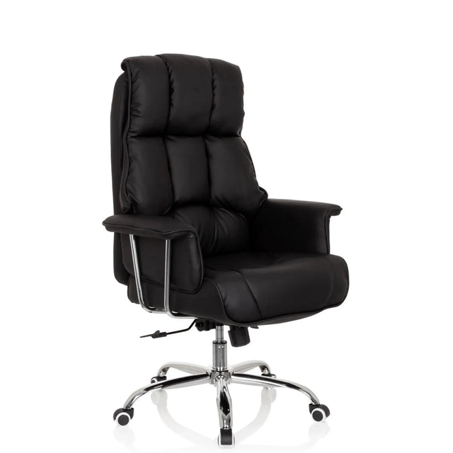 Black Professional Executive Chair COMMANDER with quilted cover and glossy star base by hjh OFFICE