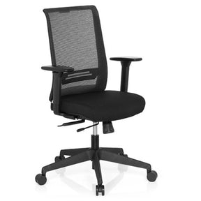 Professional Office Chair CONISTON in black with mesh backrest and armrests by hjh OFFICE