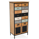 Chest of drawers CONTINENTO HIGH in various wood and colour tones with black metal frame by hjh LIVING