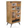 Wood-coloured Sideboard CONTINENTO S in vintage style with various drawers and a glass door by hjh LIVING