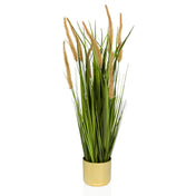 Artificial plant CORTADERIA I in beige and green with gold-coloured pot by hjh OFFICE