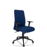 Home Office Chair COSIO I with blue fabric cover, black armrests and castors by hjh OFFICE