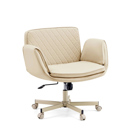 Home Office Chair Criss-Cross 10 in beige with quilted backrest and caster base by hjh LIVING