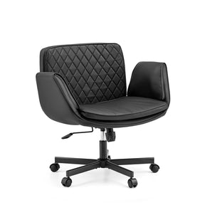 Black Home Office Chair Criss-Cross 10 with quilted backrest and castors by hjh LIVING