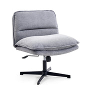 Dark grey Lounge Chair Criss-Cross 20 with textured fabric cover and black star base by hjh LIVING