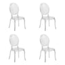 Set of four transparent four-legged chairs CRISTALIO made of clear plastic by hjh LIVING