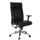 Professional Executive Chair CURYO in black with shiny metal star base and padded armrests by hjh OFFICE
