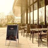 Poster stand AGENDA II as a pavement sign made of aluminium for outdoor use by hjh OFFICE