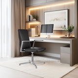 Black guest chair AMBASSADO V with armrests and star base in a modern office by hjh OFFICE