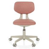 Pink Swivel Chair – Children KIDDY CLASSIC with padded seat and five-caster base by hjh OFFICE – 360-degree view (front view 0°)