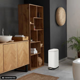 White CLEAN SLIM wastepaper bin with a 20 litre capacity by hjh OFFICE (AI-generated image)