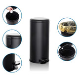Black Wastepaper CLEAN STEP with foot pedal, removable inner bucket and bin liner by hjh OFFICE