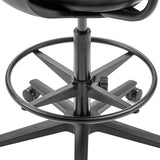 Round footrest and gas spring of the TOP WORK B1 counter chair in black by hjh OFFICE
