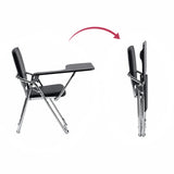 Folding mechanism of the Folding chair Esto T in black in open and folded positions by hjh OFFICE