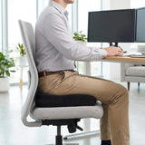 Black Seat Cushion MEDISIT II on a light grey office chair by hjh OFFICE
