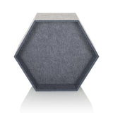 Grey hexagonal felt partition wall FLEXMIUT STORE B by hjh OFFICE – 360-degree view (front view 0°)