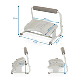 Dimensional drawing of the Footrest PODI FMW, 49 × 35 cm in light grey by hjh OFFICE