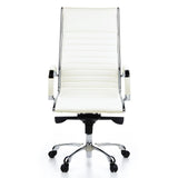 Cream white Professional Executive Chair PARMA 20 with cross stitching and five-caster base by hjh OFFICE – 360-degree view (front view 0°)