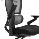 Adjustable armrest of the Ergo U2 Flex3 Professional Office Chair with mesh backrest and black fabric cover by hjh OFFICE