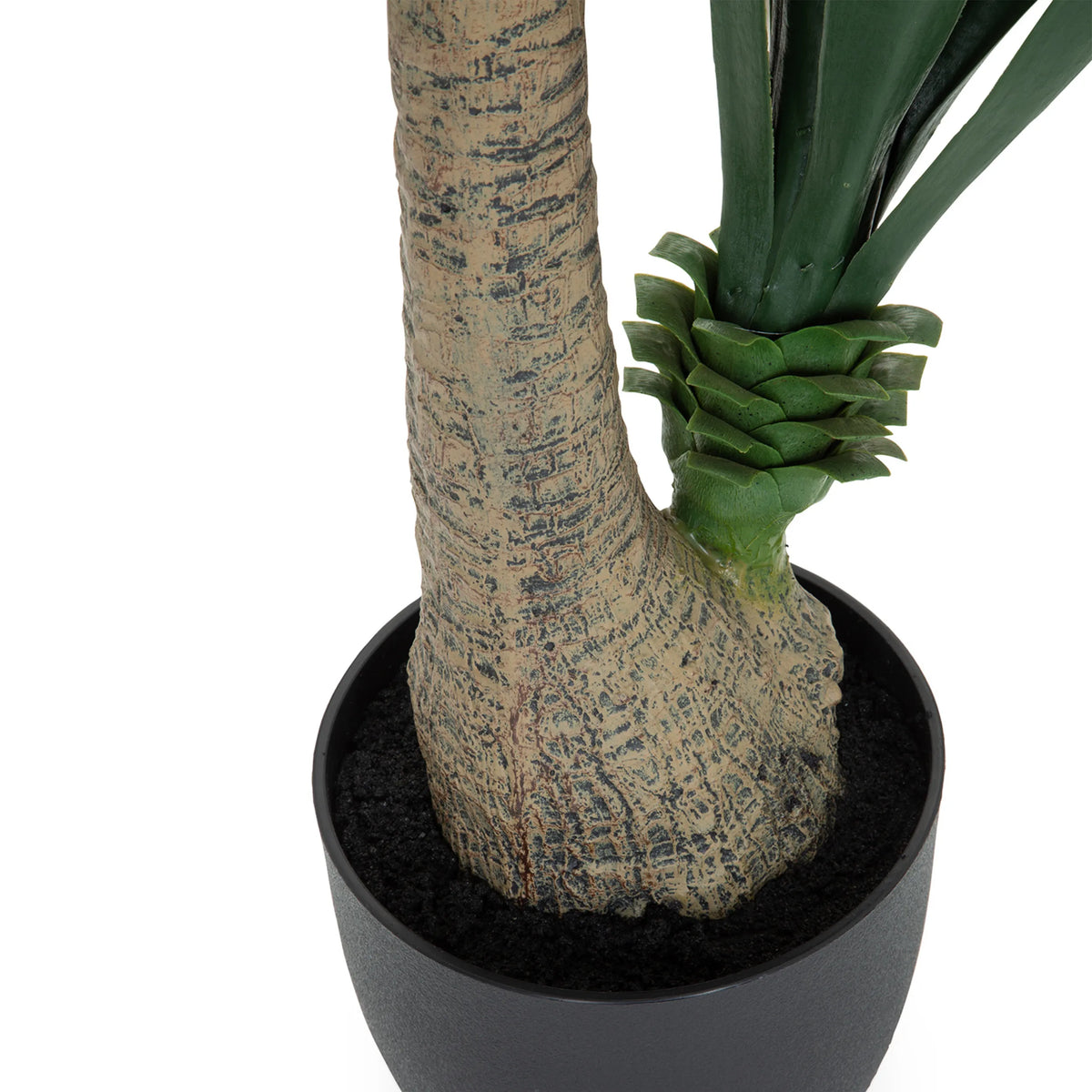 Stem and base of the YUCCA artificial plant in a black outer pot by hjh OFFICE