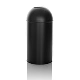 Black wastepaper CLEAN OR 50 with a domed lid and an opening on top by hjh OFFICE – 360-degree view (front view 15°)