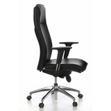 Black Luxury Executive Chair MURANO 20 with armrests and five-caster base by hjh OFFICE – 360-degree view (side profile 80°)