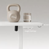 18 mm board thickness and height adjustment of the electronic height-adjustable desk Worktime by hjh OFFICE