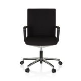 Black Professional Office Chair MOVE-TEC 3D with armrests and five-caster base by hjh OFFICE – 360-degree view (front view 0°)