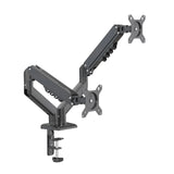 Dual monitor mount Ergomount GF2 in black with desk mount and cable management by hjh OFFICE