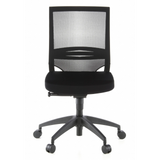 Black Professional Office Chair PORTO ECO with mesh back and five-caster base by hjh OFFICE – 360-degree view (front view 0°)