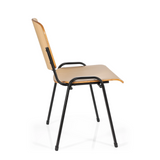 Four-legged chair XT 600 SW H with beech seat and backrest and black frame by hjh OFFICE – 360-degree view (side profile 100°)