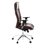 Dark brown Luxury Executive Chair MURANO 20 with armrests and five-caster base by hjh OFFICE – 360-degree view (side profile 80°)