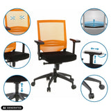 Professional Office Chair PORTO BASE in black-orange with various adjustment options by hjh OFFICE (AI-generated image)